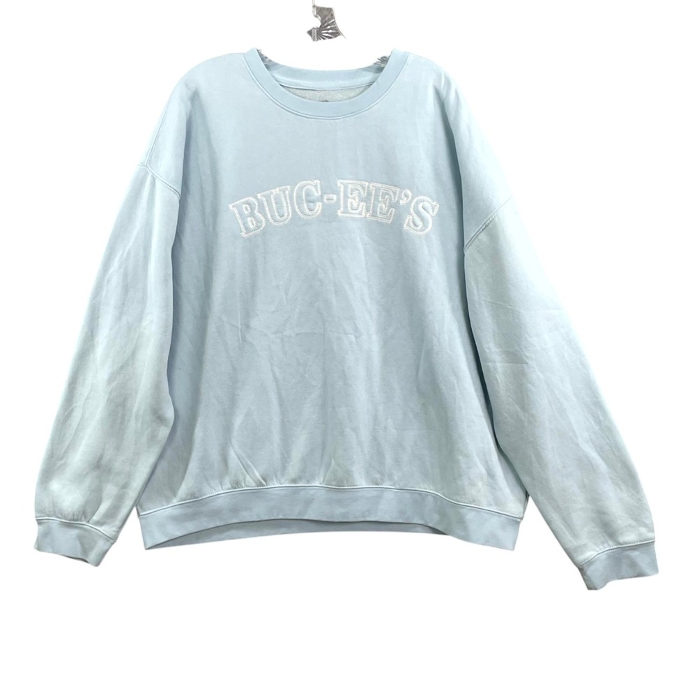 Buc-ee's Sweatshirt Womens 2XL Blue Drop Shoulder Oversized Spell Out Athleisure
